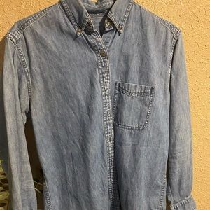 Denim button down top